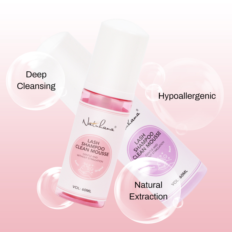 NATUHANA 60ml Mousse nettoyante pour cils douce sans irritation shampooing pour Extensions greffage démaquillant colle nettoyant