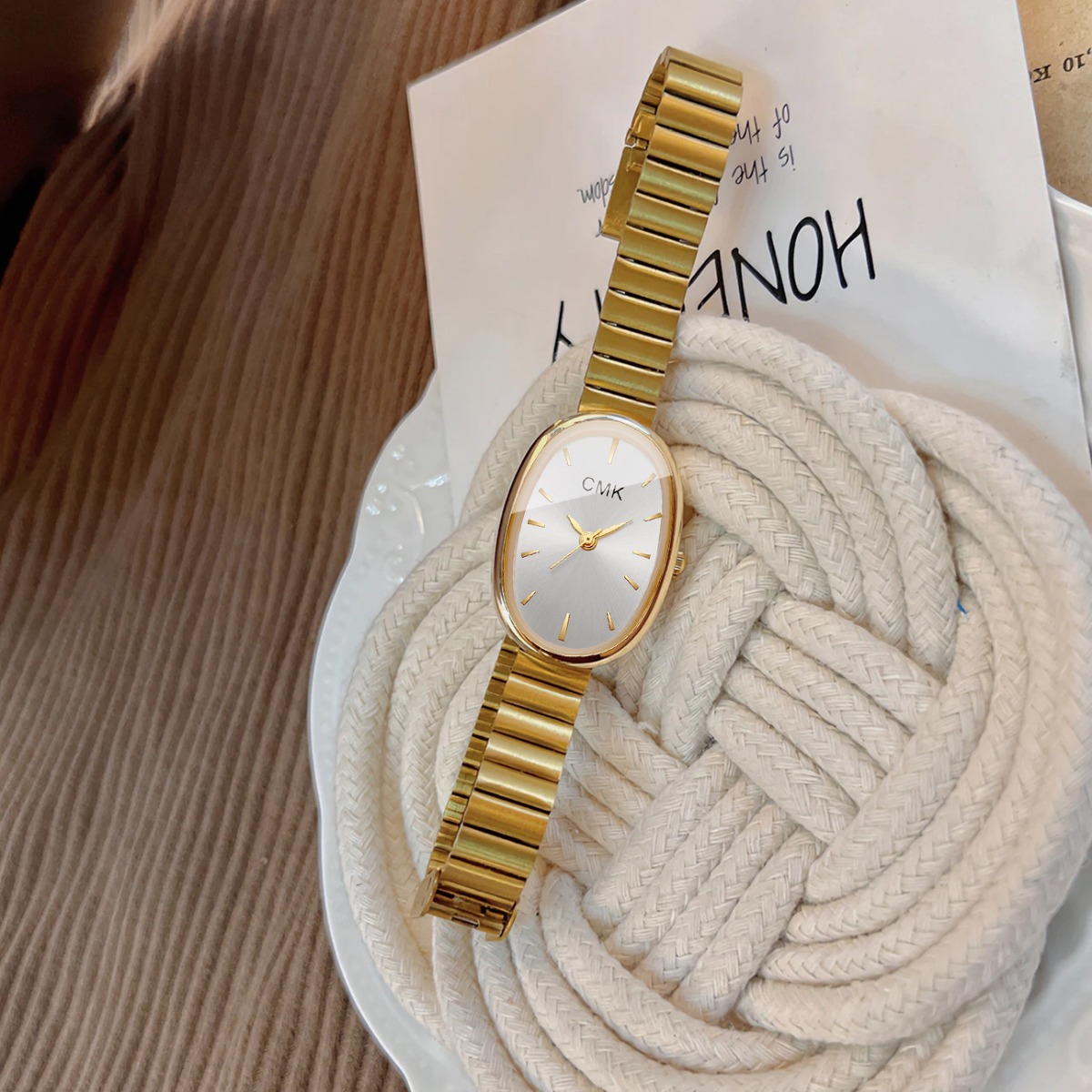 Zegarki damskie z ultracienką bransoletą, owalna tarcza, analogowy zegarek kwarcowy, elegancki prezent, Reloj Mujer (bez pudełka)