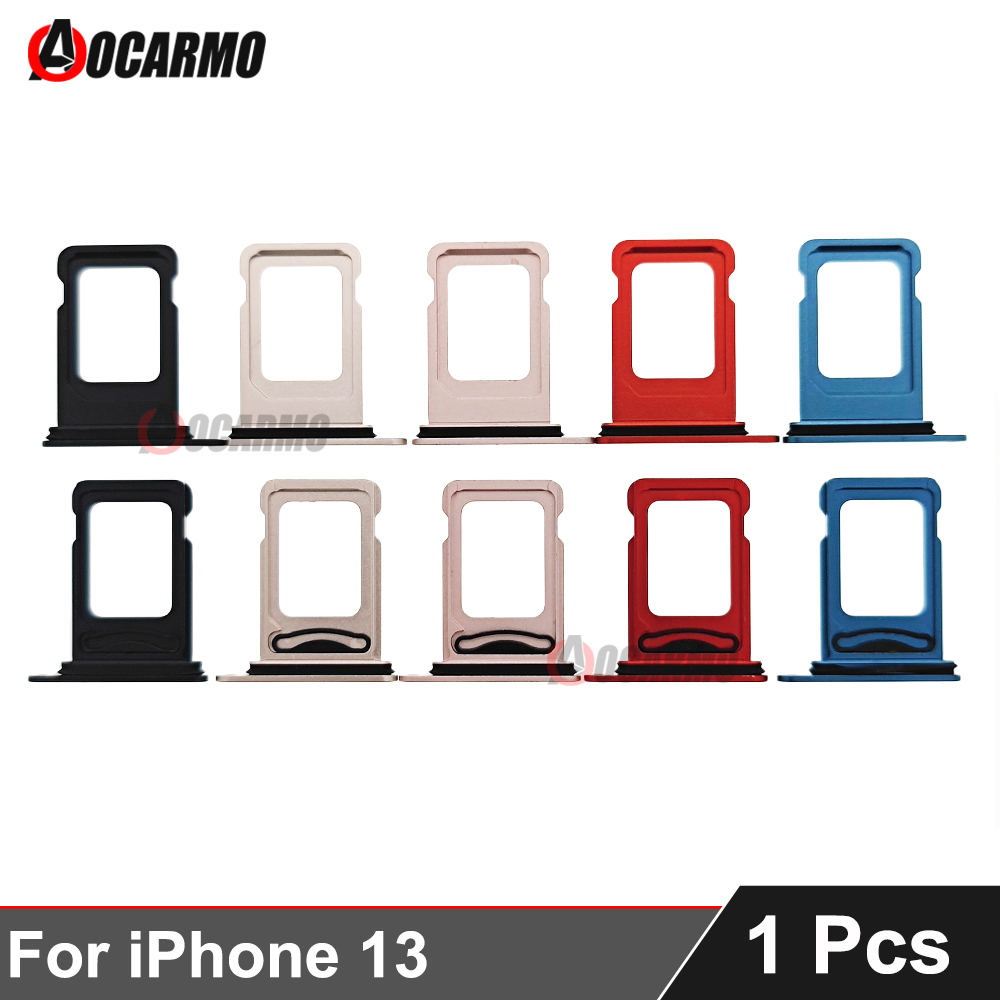 Aocarmo для Apple iPhone 13, держатель лотка для SIM-карты, слот для ящика, запасные части, черный, серебристый, розовый, синий, красный, зеленый