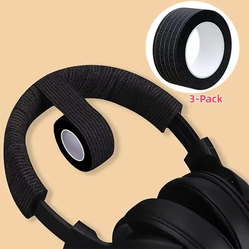 Lot de 3 bandes protectrices détachables pour serre-tête de casque, bande de réparation anti-âge et anti-déchirure pour casques supra-auriculaires, en fibre durable