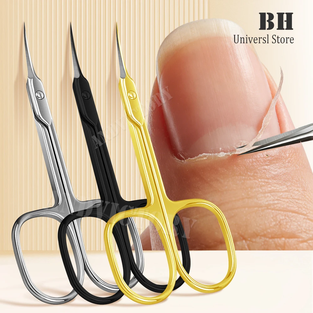 Tijeras Rusas para Manicura, Corta Cutículas, Punta Curva, para Pedicura, Profesional, de Acero Inoxidable, Eliminador de Piel Muerta