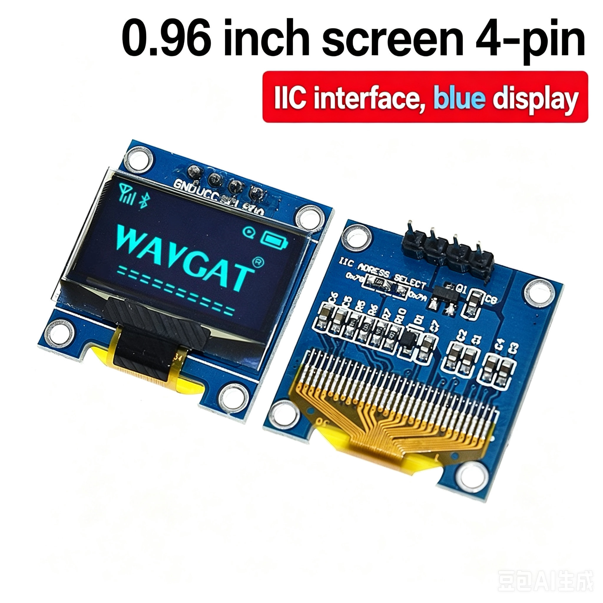 DIYUSER 0.96 Inch 128x64 OLED Display SSD1306 IIC I2C Serial LCD Screen for R3 Arduino Kit - White/Blue/Yellow Options Available