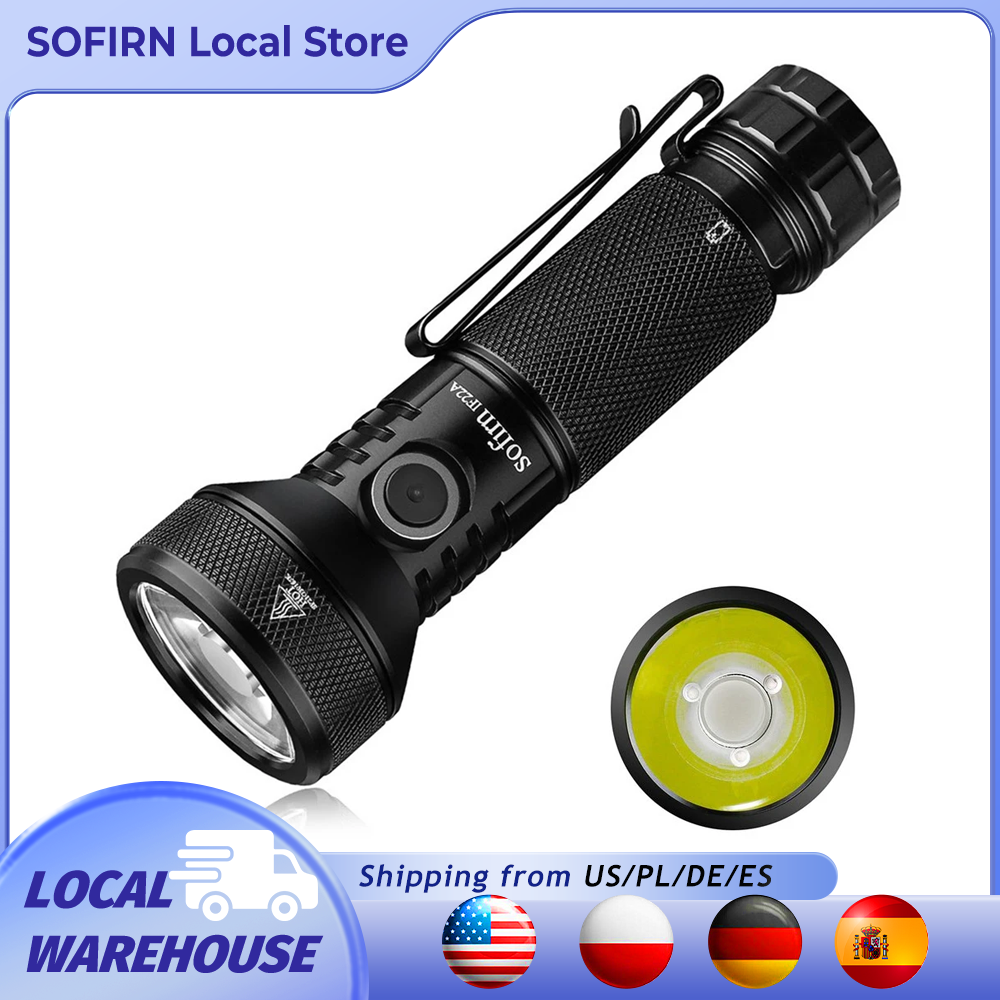 Sofirn IF22A 2100 lm Taschenlampe 21700 Leistungsstarkes Licht SFT40 LED 680 m große Reichweite USB C wiederaufladbare Lade-Überwurf-Taschenlampe