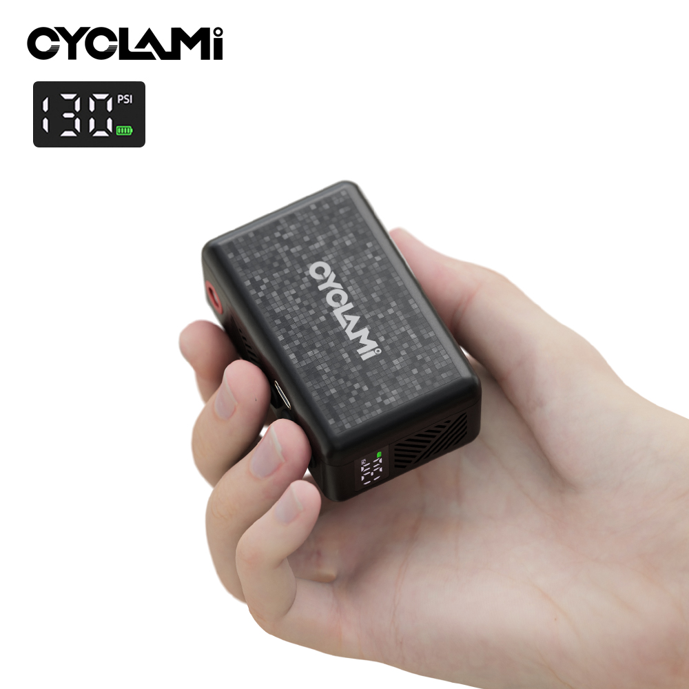 130 PSI CYCLAMI AM6 Automatyczna Pompka Powietrza Przenośna Kieszonkowa Elektryczna Pompka do Opon Wyświetlacz Ciśnienia Pompka do Opon Rowerów Górskich i Szosowych MTB FV AV
