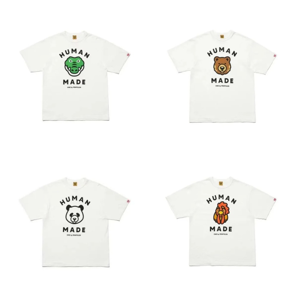 Nuova Collezione 2026 HUMAN MADE Collaboration T-shirt in Cotone Slub con Stampa Carina Uomo Donna Vestibilità Larga Stile Vintage
