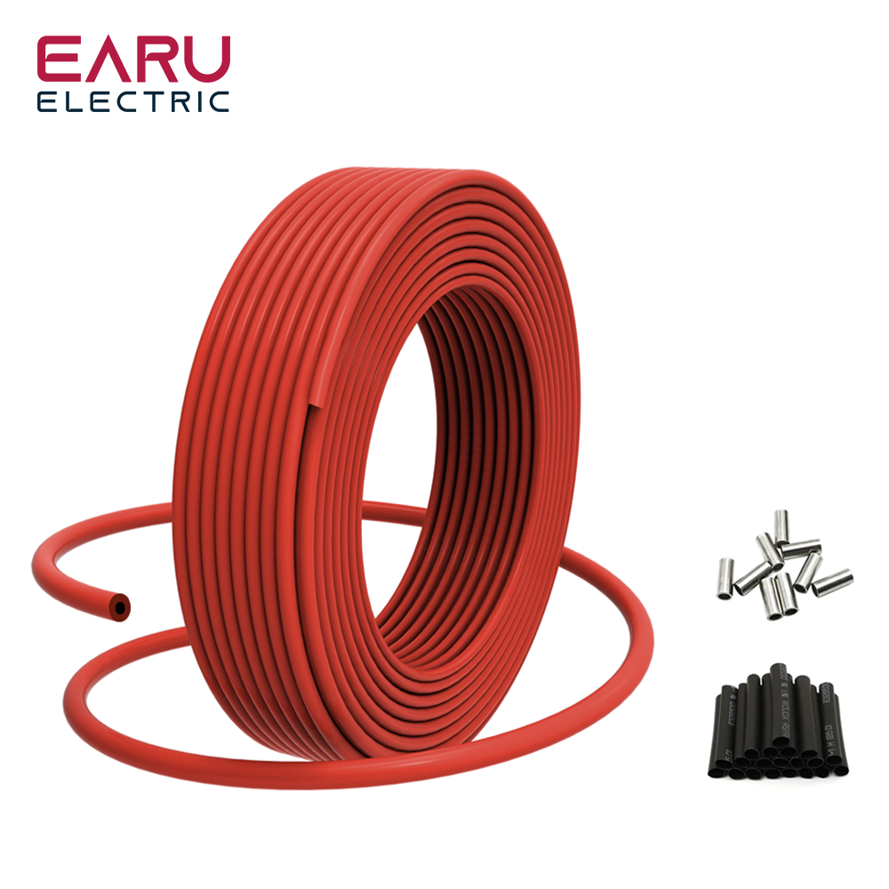 Cable de suelo cálido infrarrojo de 5-100 metros, bobina de Cable de calefacción de carbono eléctrica de 12K, 330hm/m, alambre de fibra de 3,0mm, engrosamiento de línea directa de suelo