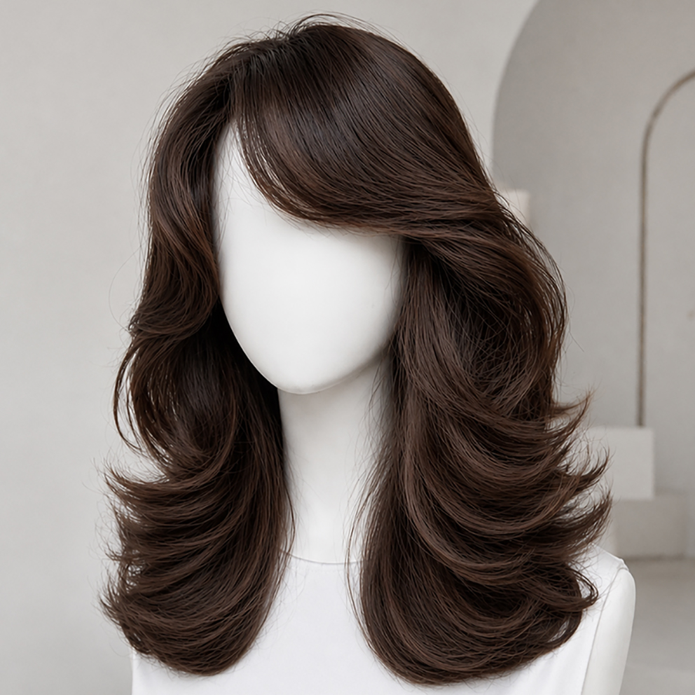 Wig Rambut Asli Manusia 24' Bergelombang 100% Original, Basis Sutra 15x15cm, PU Frontal, Tampilan Garis Rambut Alami, Wig Kulit Kepala Realistis Wanita