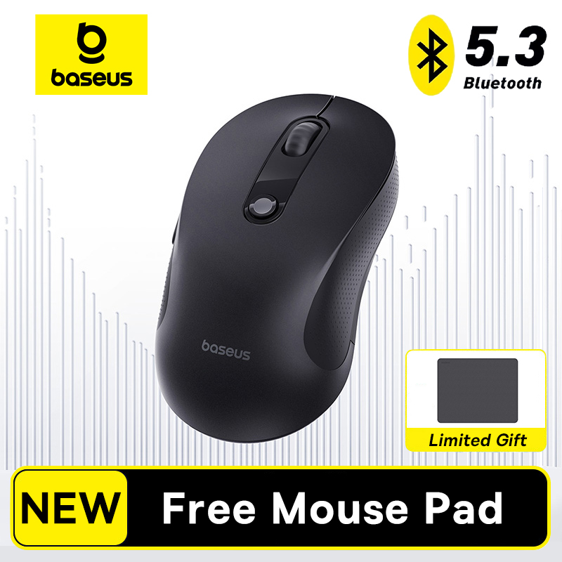 Baseus souris sans fil Bluetooth 5.3 2.4GHz ergonomique 7 boutons silencieux tapis de souris gratuit pour MacBook tablette ordinateur portable souris PC