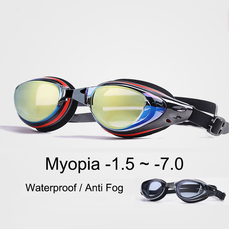 Gafas de natación para miopía chapadas para hombres y mujeres, gafas profesionales para deportes acuáticos y piscina, gafas impermeables Anit Fog UV Shield, gafas nuevas