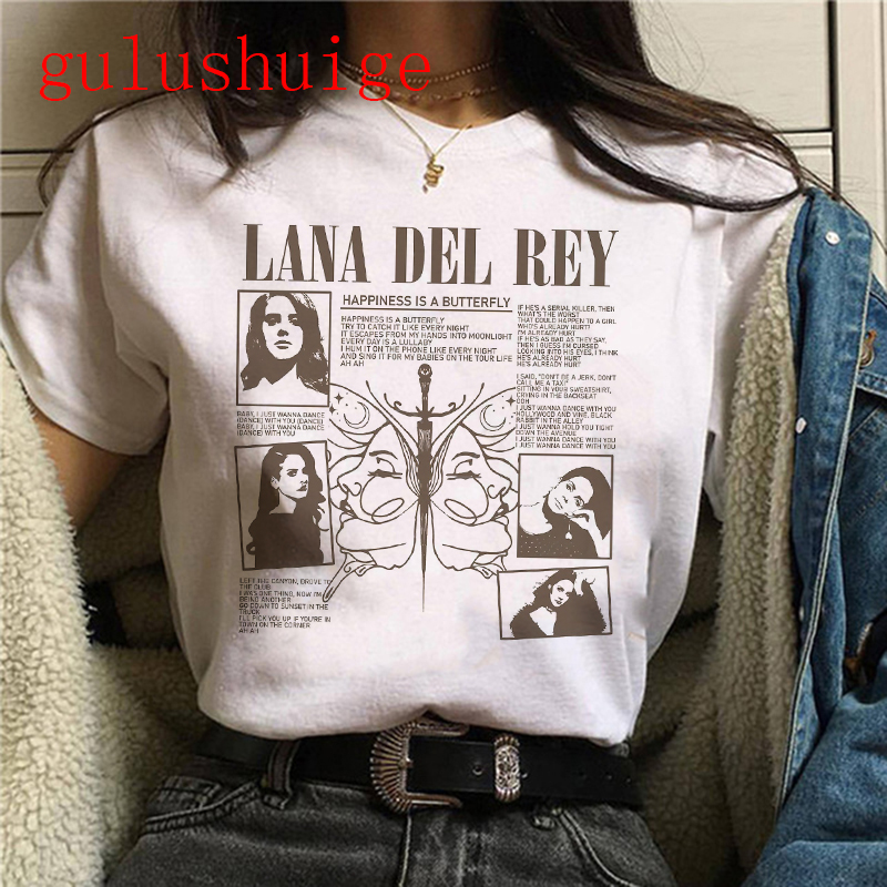 T-shirt manches courtes femme, streetwear, vintage, années 90, chanteuse Lana Del Rey Ldr