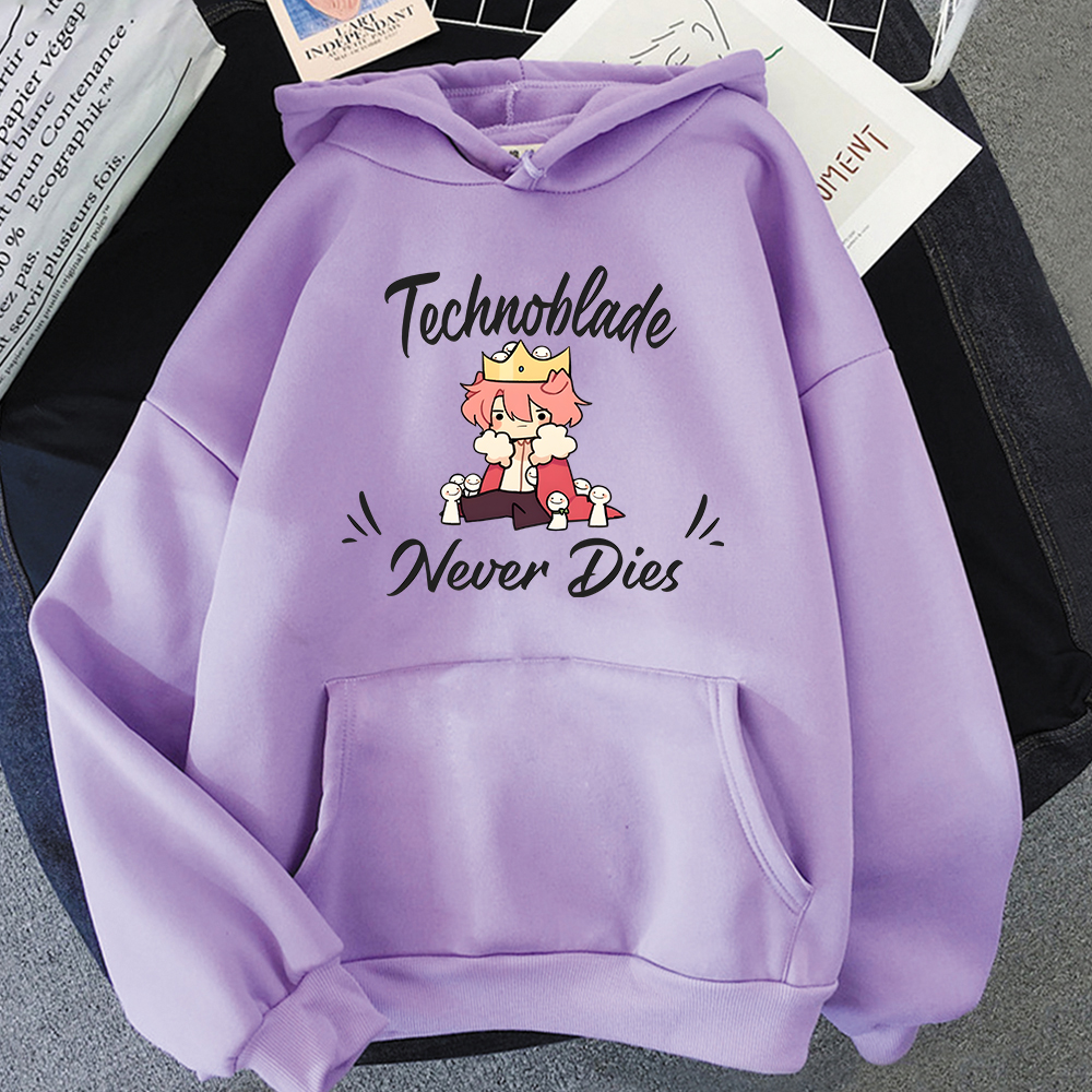 REPLSMP-Sweat à capuche Technoblade Never Dies pour hommes et femmes, sweat-shirt imprimé dessin animé drôle, sweats à capuche Kawaii, style rétro, jeu Crewneck