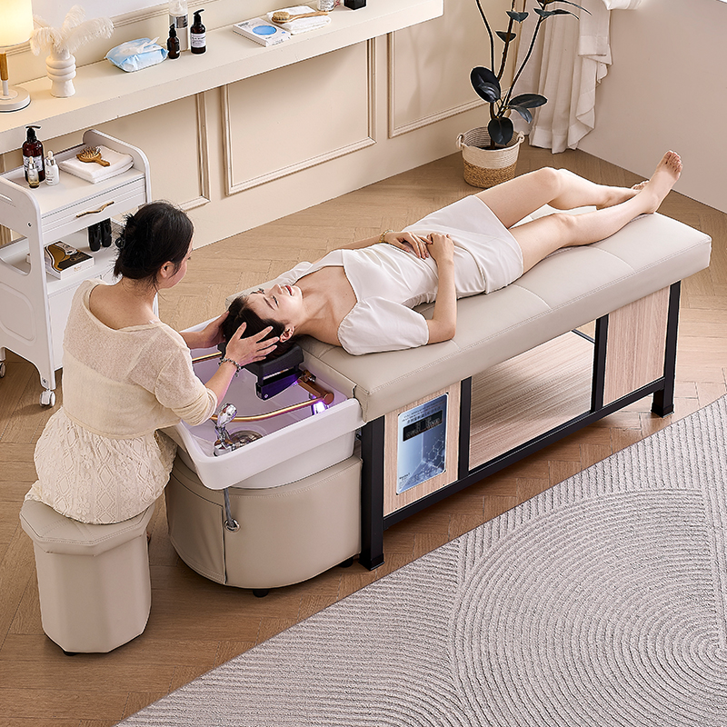 Hoofd Spa Haar Wasbed Apparatuur Stylist Voet Gootsteen Douche Shampoo Stoel Salon Luxe Volwassen Shampouineuse Salon Meubels