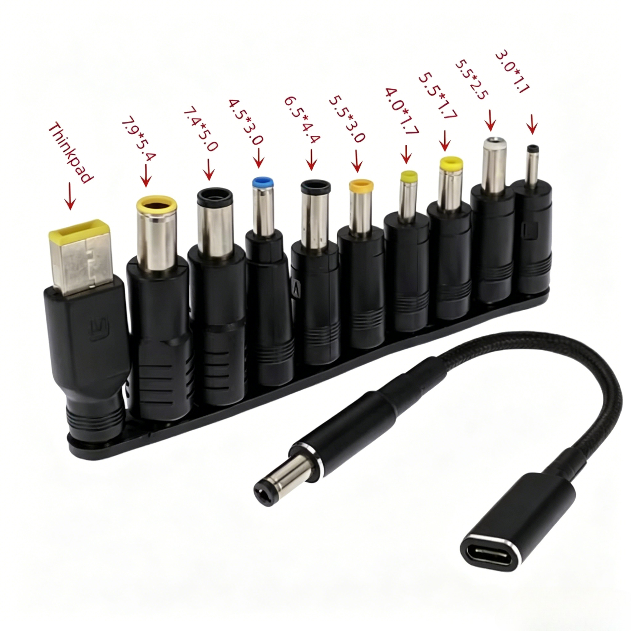 65W 타입 C 노트북 전원 어댑터 커넥터 플러그 USB 타입 C - 범용 노트북 충전기 잭 충전 케이블 코드 (노트북용)