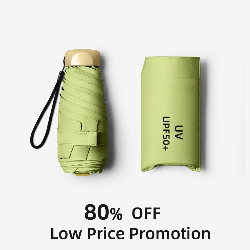 80% de descuento Mini sombrilla pequeño bolsillo lluvia viaje paraguas vinilo plegable paraguas protección UV sombra de sol bolsillo sombrilla cápsula