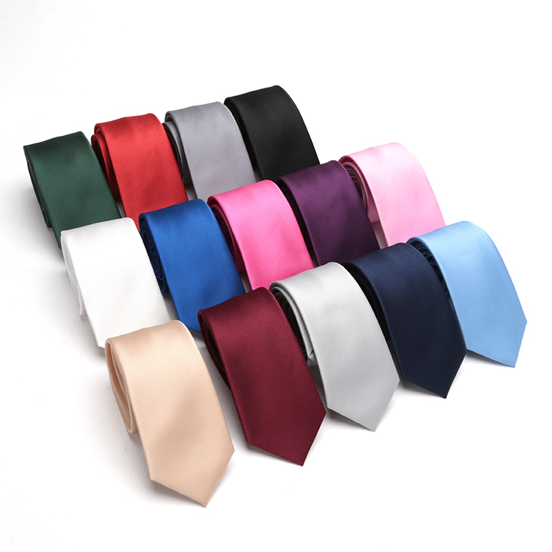 Gravata fina jacquard de negócios masculina, gravata clássica britânica de cor sólida, acessórios de casamento casuais