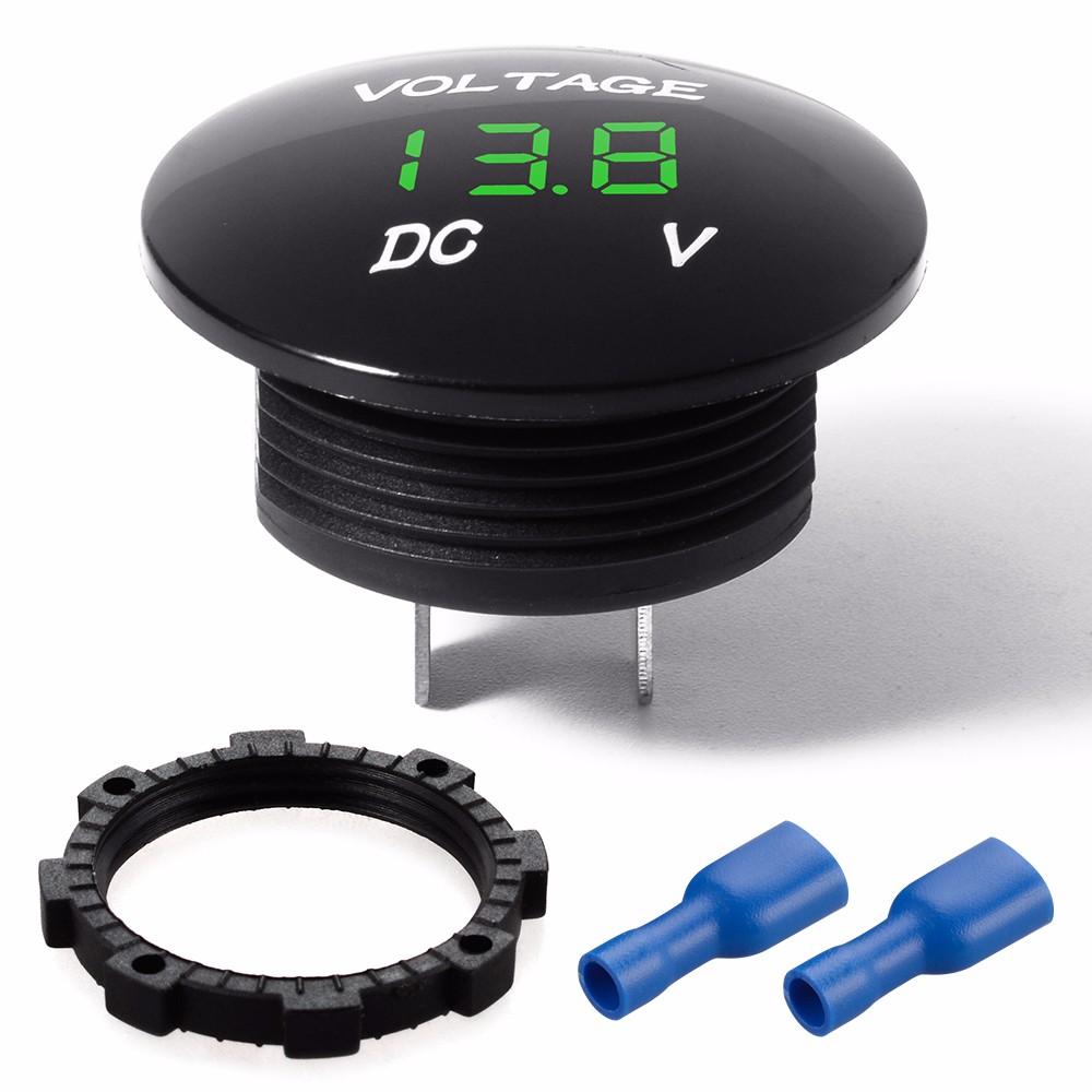Allsome 1 unidad de voltímetro de pantalla Digital Universal medidor de voltaje impermeable LED para DC 12V-24V motocicleta Auto camión