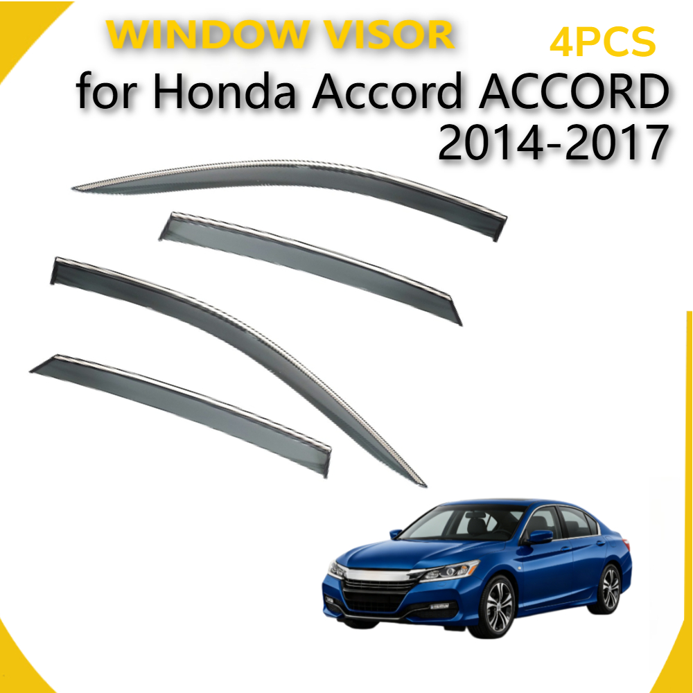 Deflector de Aire para Ventana Lateral de una Sola Pieza Compatible con Honda Accord 2014-2017, Protector de Ventana Impermeable Antilluvia, Pieza de Acabado Exterior
