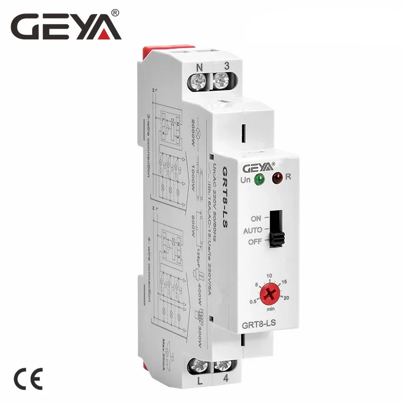 GEYA GRT8-LS/LM interruptor de escalera interruptor de luz de apagado automático relé AC230V 16A relé de Control de luz interruptor de temporizador de escalera