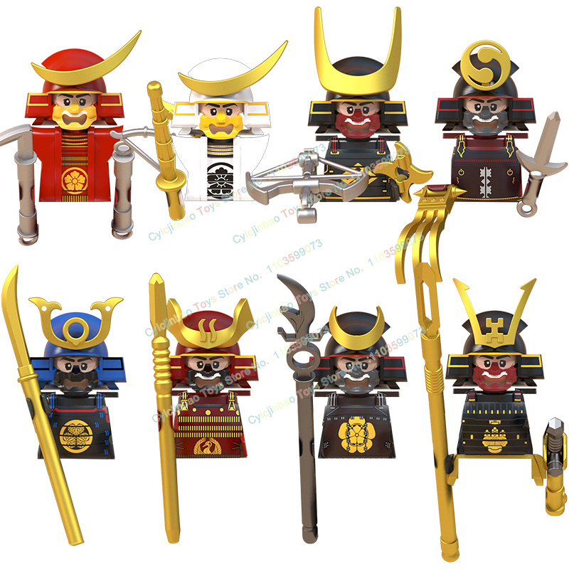Medieval Samurai Armor Building Blocks, Mini Action Figures Bricks, Brinquedos Educativos para Crianças, Presentes, WM6096, WM6090