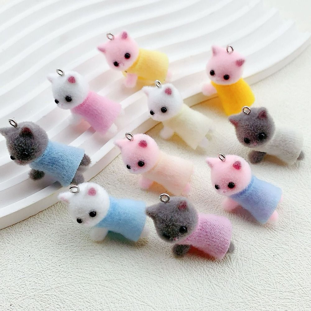Desenhos animados criativos vestido gato pingente, artesanato 3D DIY, brinquedo peludo, boneca gato de pelúcia, homens e mulheres