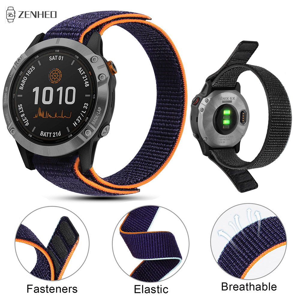 Tali nilon tenun 20/22/26mm untuk Garmin Fenix 6 6S 6X Pro 5 5S Plus 7 7S 7X gelang jam pengganti untuk Garmin Fenix 8
