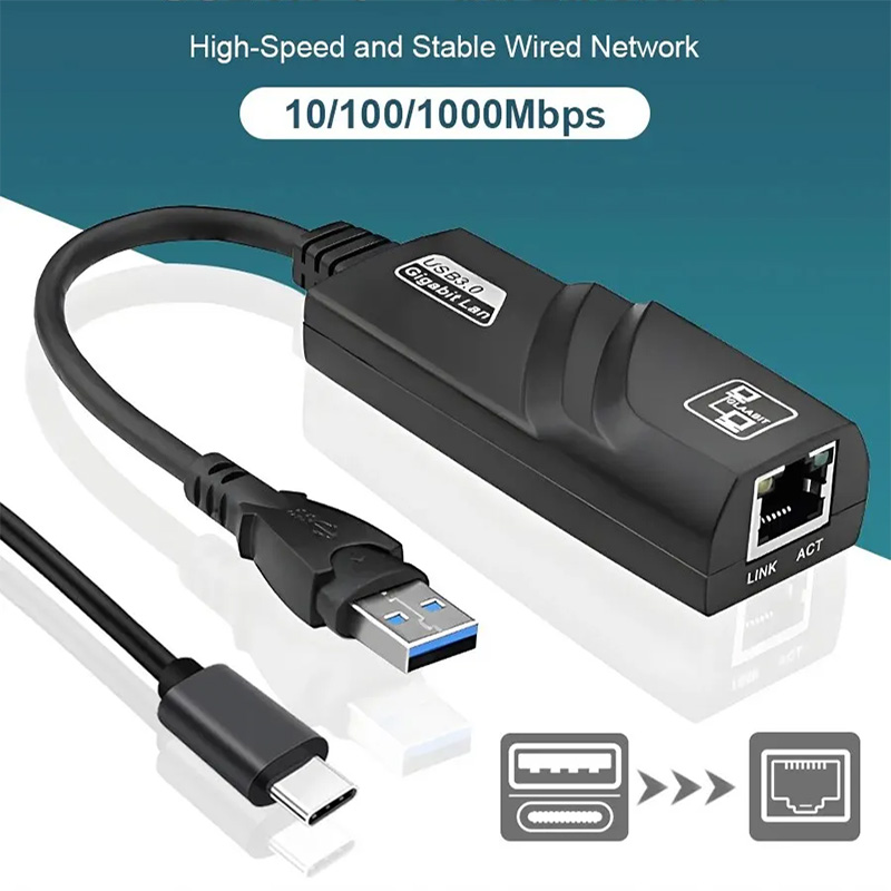 100 Мбит/с USB 1000 проводной USB Тип C к Rj45 Lan Ethernet адаптер RTL8153 сетевая карта для ПК Macbook Windows ноутбука