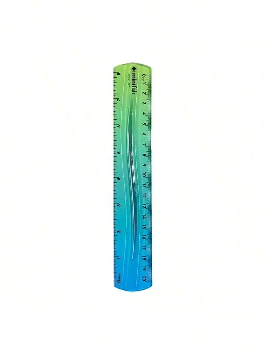 20cm/15cm Flexible Soft Ruler Gradient Rainbow Color Style Dual Unit Measurement in Cm and Inch  for Office Students School Use