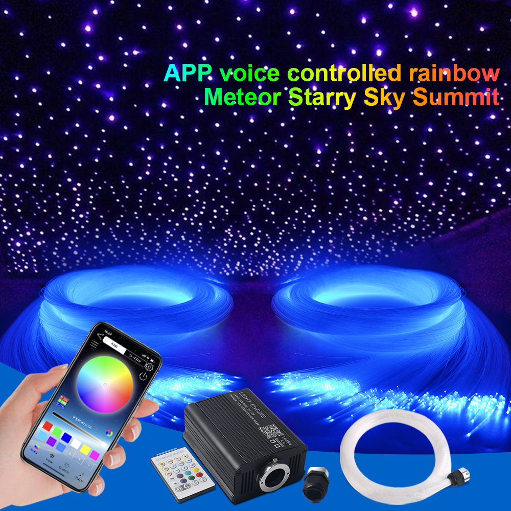 Nowe 16W Twinkle RGBW Starry Sky Lights For Car Star Ceiling Fiber Optic Ambient Light Kit With App Control Atmosphere Home Decor