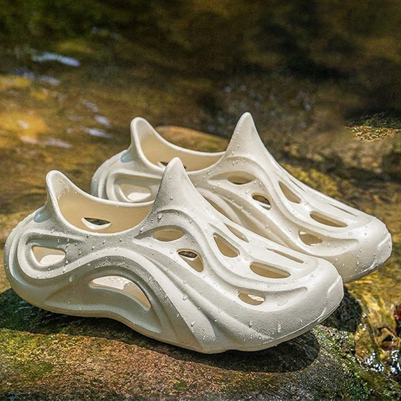 Heren dikke zool wadende wandelschoenen 2026 zomer nieuwe trend uitgeholde sportschoenen heren comfortabele ademende slippers sandalen