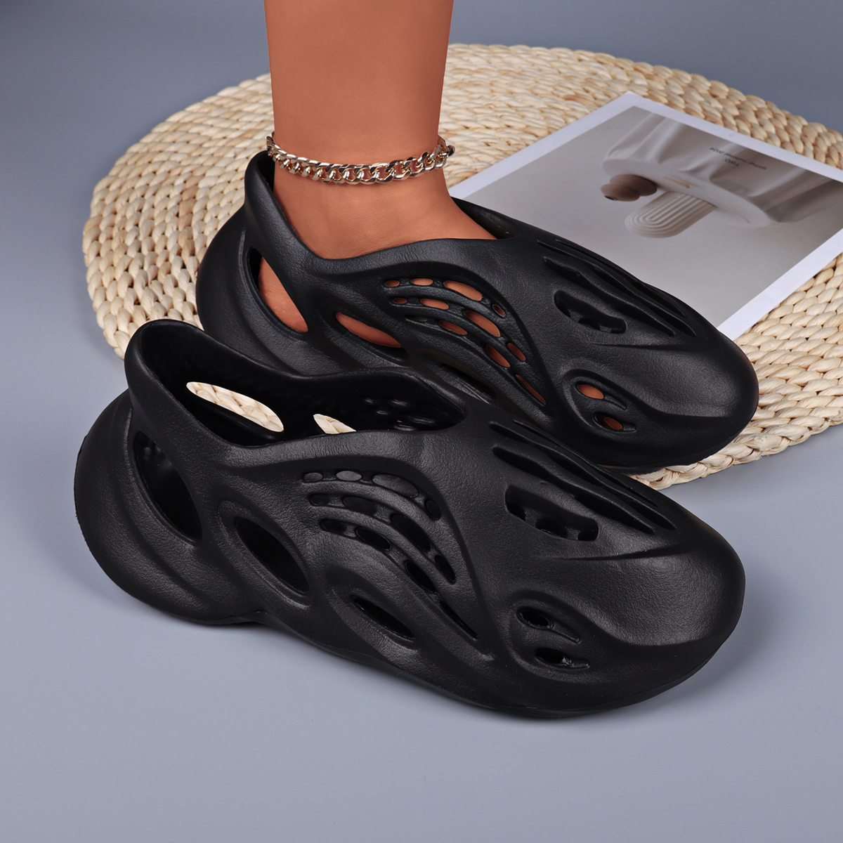 Damen Clogs Sommer Sandalen mit Dicker Sohle Weiche EVA-Plattform Gartenschuhe Strand-Sandalen Hausschuhe