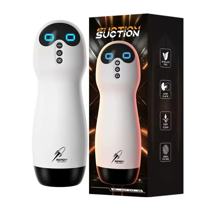Copa Masturbadora Automática Masculina com 5+10 Frequências, Vibrador de Sucção Realista, Treinador de Pênis com Sucção a Vácuo, Brinquedos Sexuais para Adultos