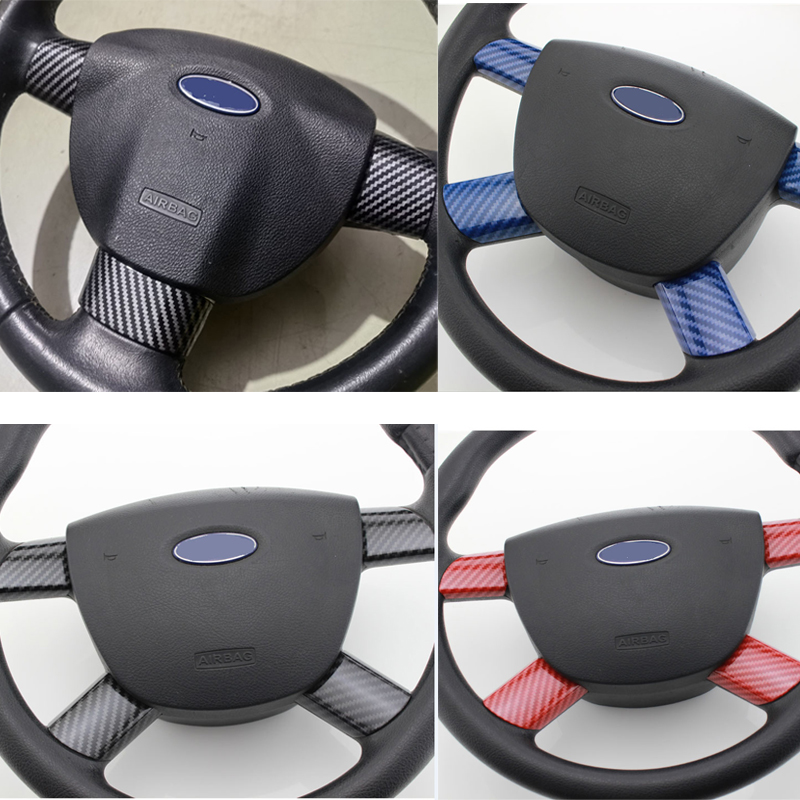 Mijn Goede Auto Accessoires Stuurwiel Knoppen Panel Cover Trim Stickers Koolstofvezel voor Ford Focus 2 MK2 2005 - 2011