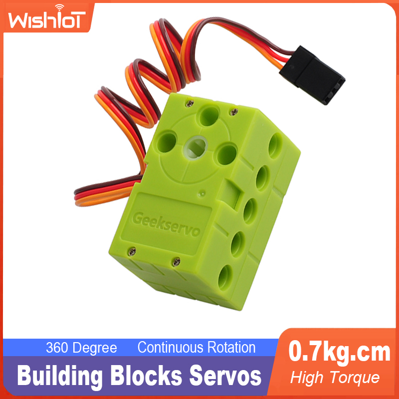 0.7กก.Geekservoหมุนต่อเนื่องServo 360องศาย้อนกลับสีเขียว4.8V-6VควบคุมPWMใช้งานร่วมกับLegoeds Microbit