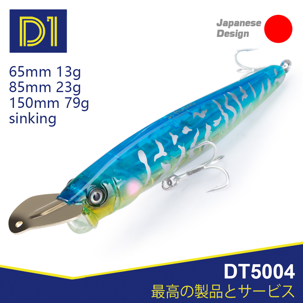 D1 Popper leurres de pêche Topwater flottant et coulant Wobblers 65mm/85mm/150mm haute qualité appât dur lèvres métalliques matériel de pêche 2020