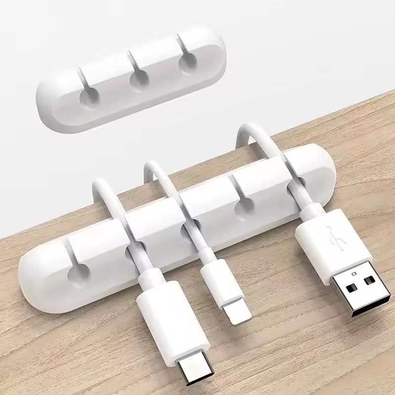 Organisateur de câbles USB en Silicone, enrouleur de câble de chargement USB, Clips de gestion bien rangés pour bureau, support de câble pour souris, accessoires pour écouteurs