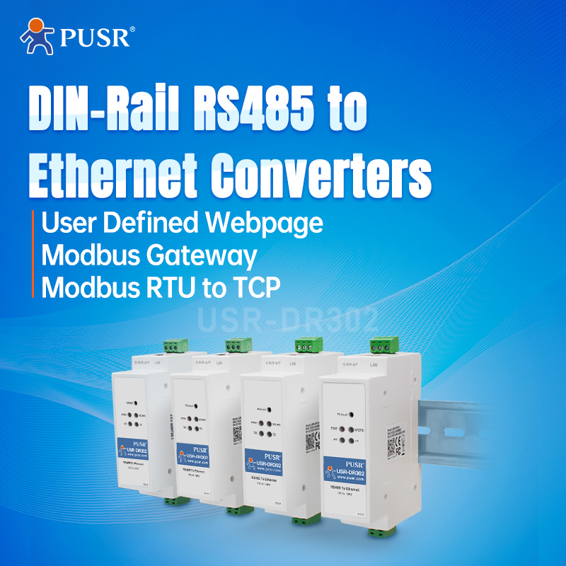 Rail DIN PUSR RS485 vers convertisseur Ethernet Serveur de périphériques série Modbus RTU vers USR-DR302 de passerelle Modbus TCP