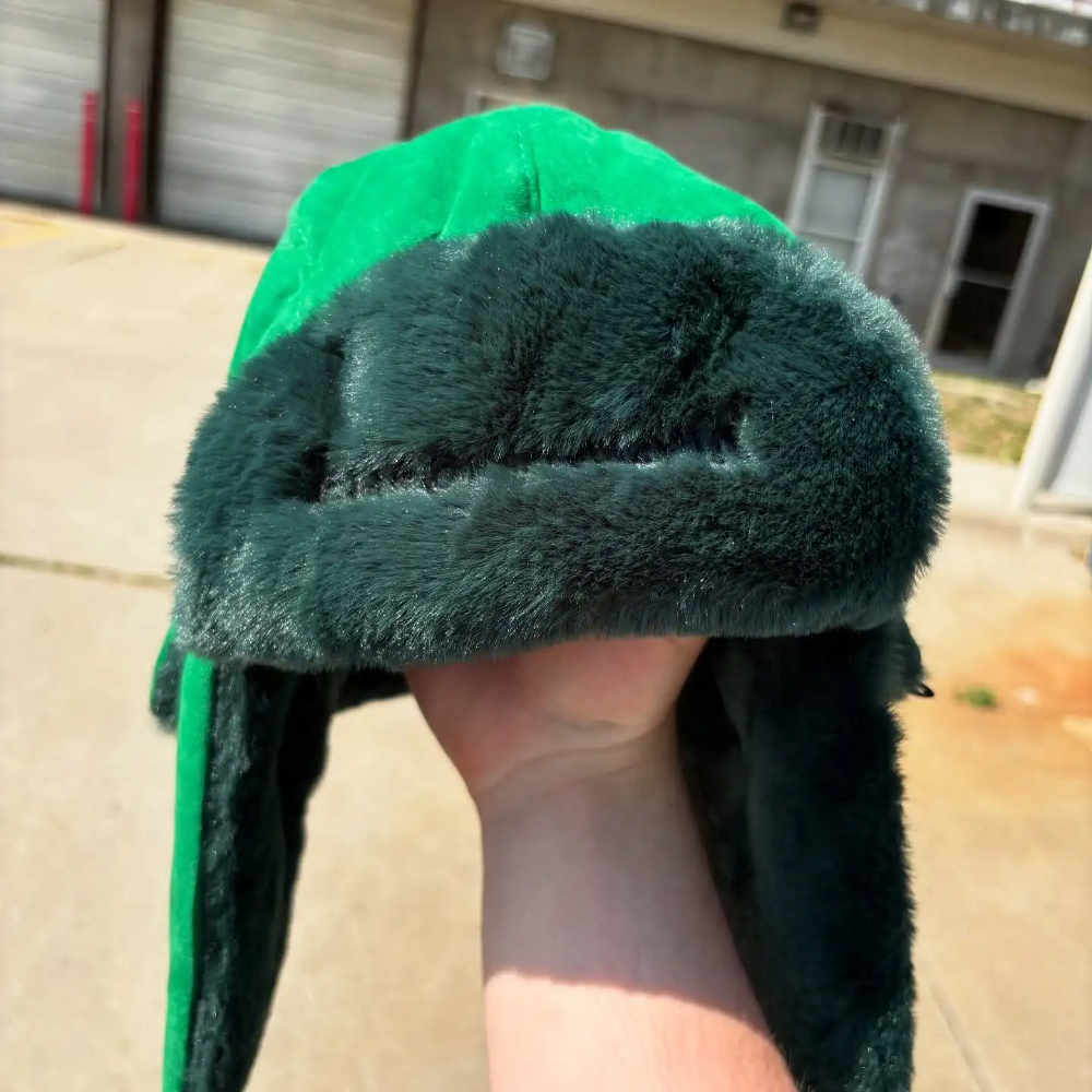 Groene pluche oorbeschermingshoed voor heren dames winter verdikt warm winddicht ontwerp geborduurde lettercap 2026 dagelijkse streetwear