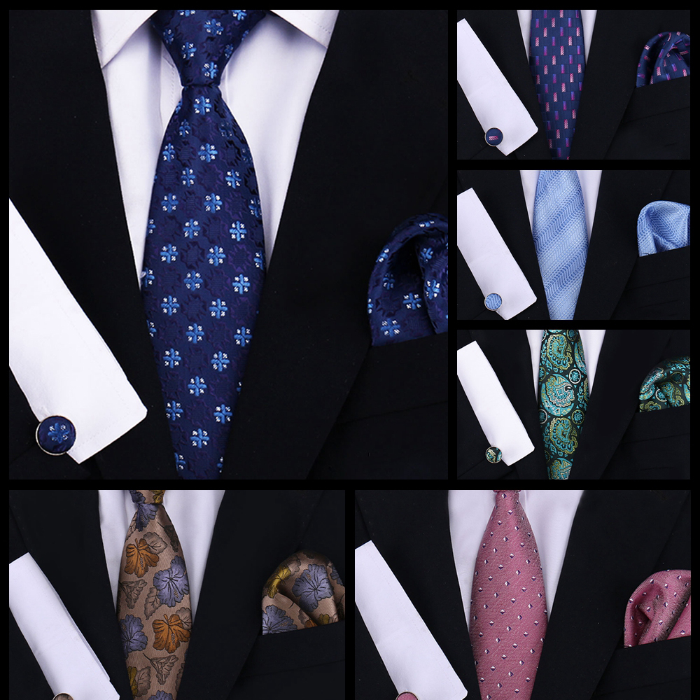 Gravata para homens clássico xadrez lenços vermelho gravata abotoaduras para homens blusa negócios acessórios de casamento feminino colar homem presente