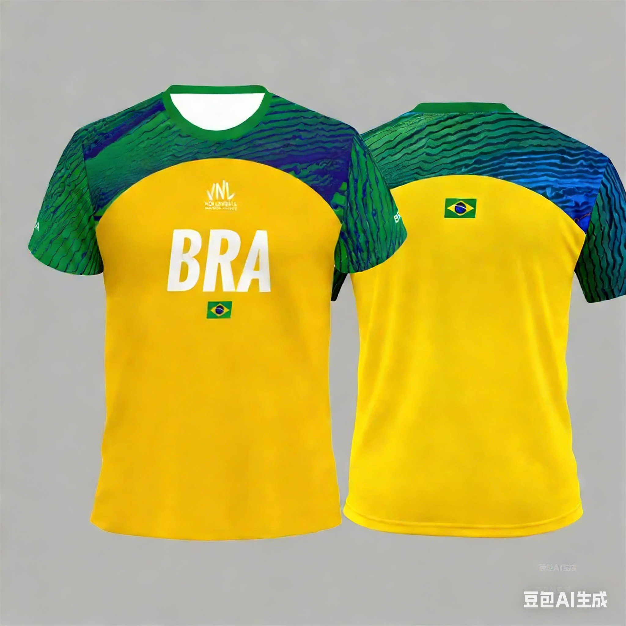 Maglietta della squadra nazionale di pallavolo del Brasile VNL per uomo e donna, maglietta sportiva con bandiera BRA, abbigliamento estivo per allenamento sportivo all'aperto
