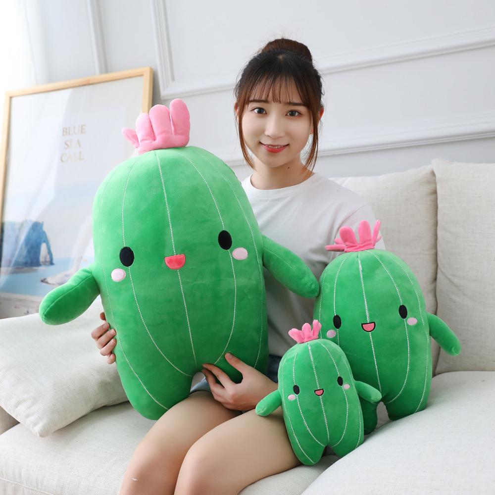 Cartoon Cactus Plush Toys para crianças, bonecas Kawaii recheadas de plantas macias, Baby Kids Toys, presentes de decoração de aniversário 25 cm, 40 cm, 65cm, 1Pc