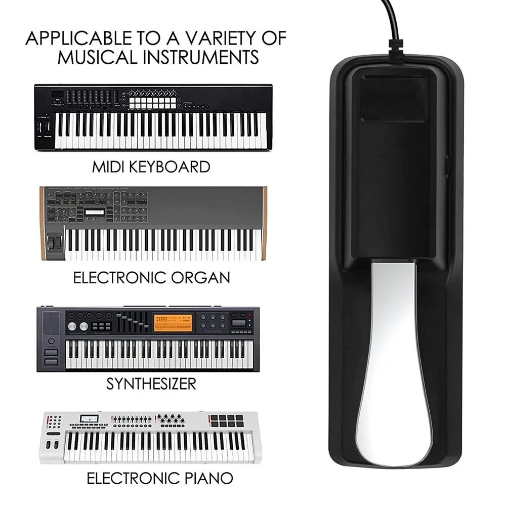 Universele Sustain Pedaal Anti-Slip Met Polariteit Schakelaar Voor Midi Keyboard Synth Digitale Piano Elektronische Drum Elektrische Piano