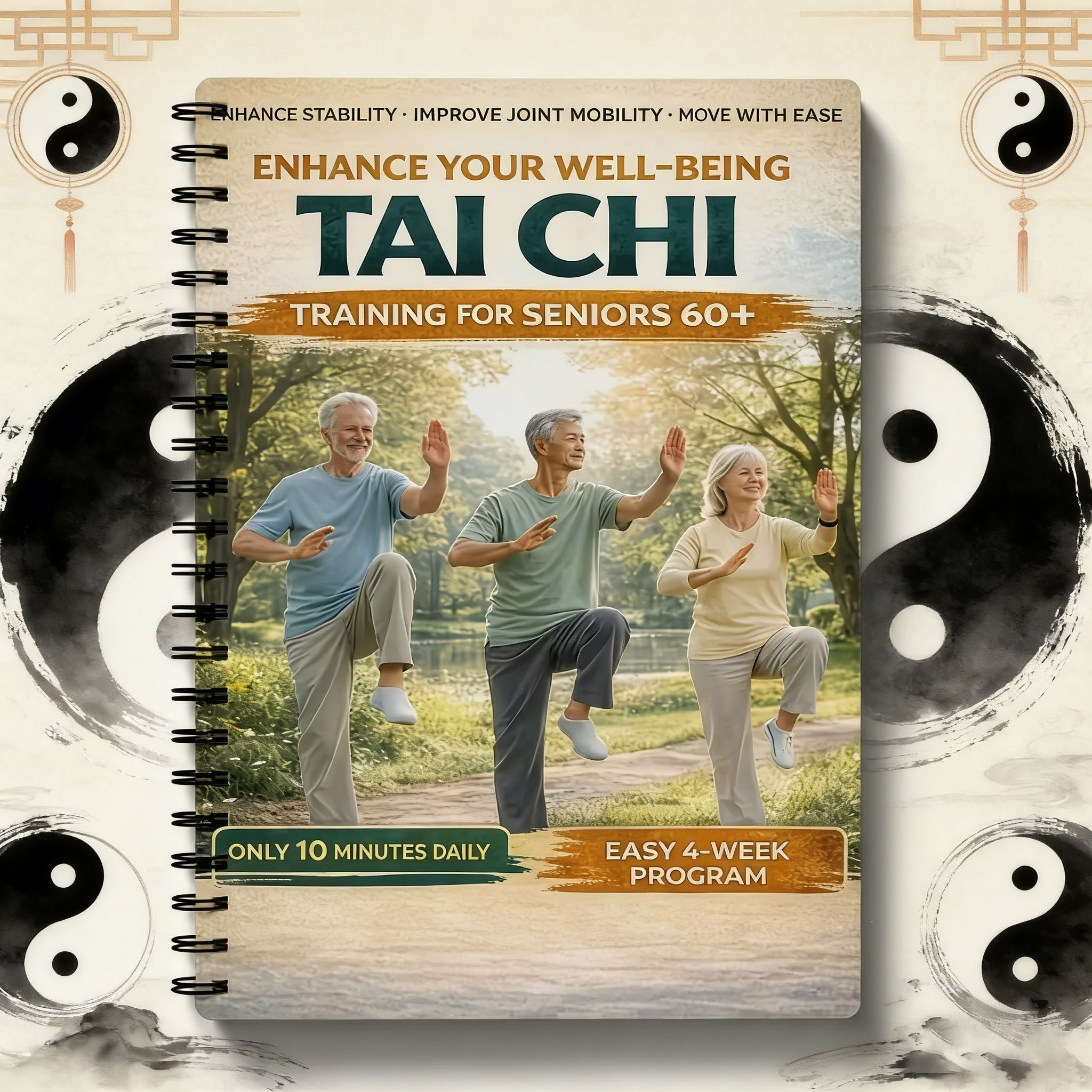 Senior Tai Chi Walking Program Book 28 Day Transformation 10 Minutes Daily Easy Fitness Health Challenge for Seniors