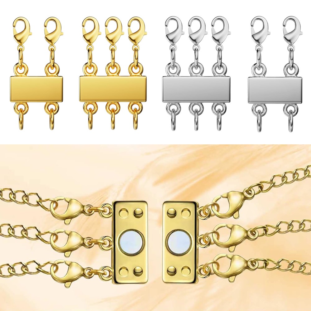 Fermoirs magnétiques pour collier de bain, connecteur d'extension de bijoux, séparateur pour superposition, bracelet multi-brins, bijoux exécutifs, 2 pièces