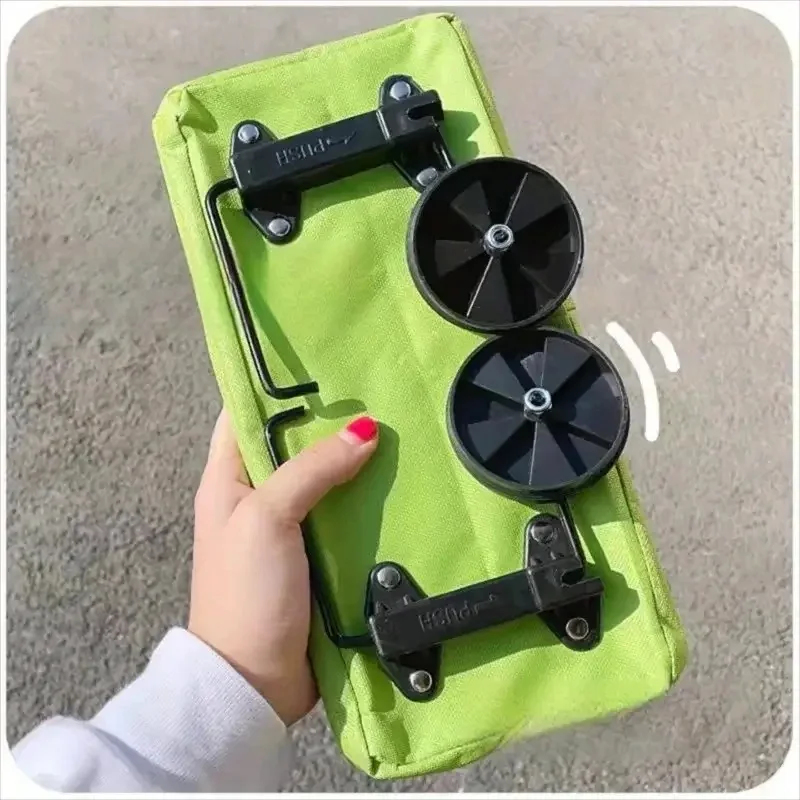 Carrito de Compras Plegable y Portátil con Ruedas, Ligero, Tipo Mochila, para el Hogar y Exteriores
