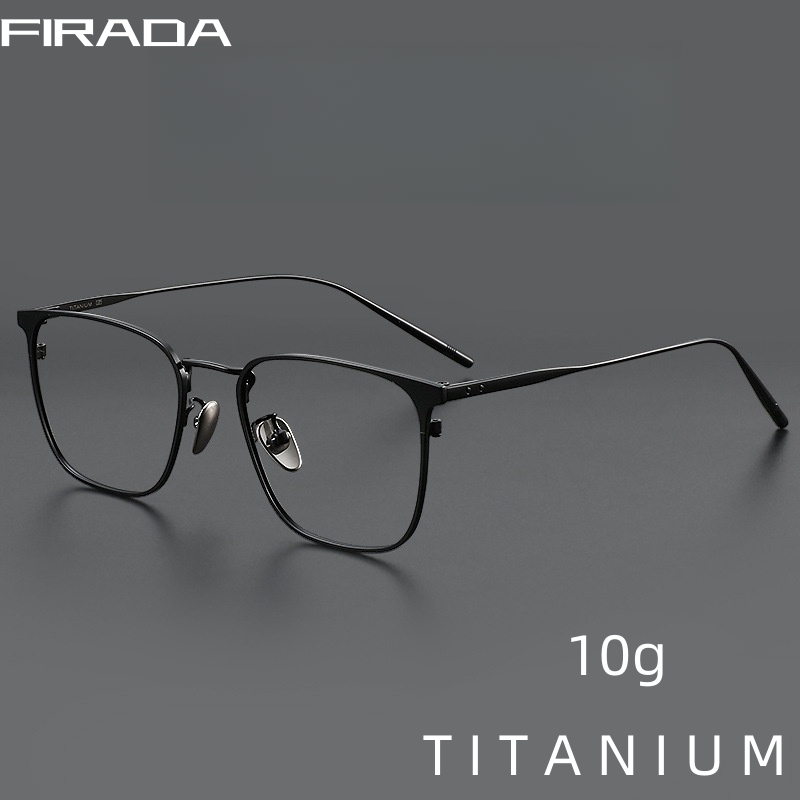 FIRADA Moda Comodi occhiali quadrati Vintage Occhiali in titanio puro Occhiali da vista ottici Telaio per uomo 30020-C