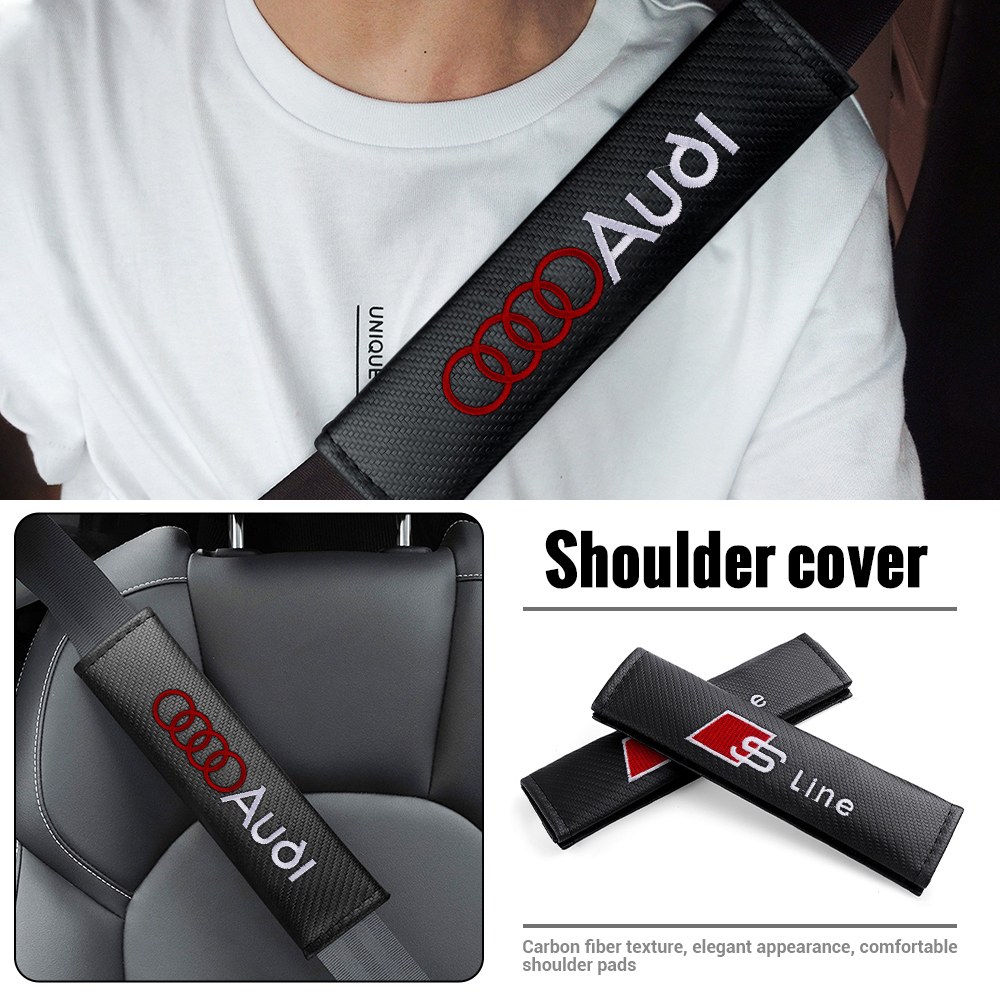 Car Seat Belt Cover Shoulder Protector Cushion Pad Auto Accessories For Audi S line A3 8p 8v 8l A4 b8 b6 b9 A6 c7 A5 Q5 Q3 A1 Q7