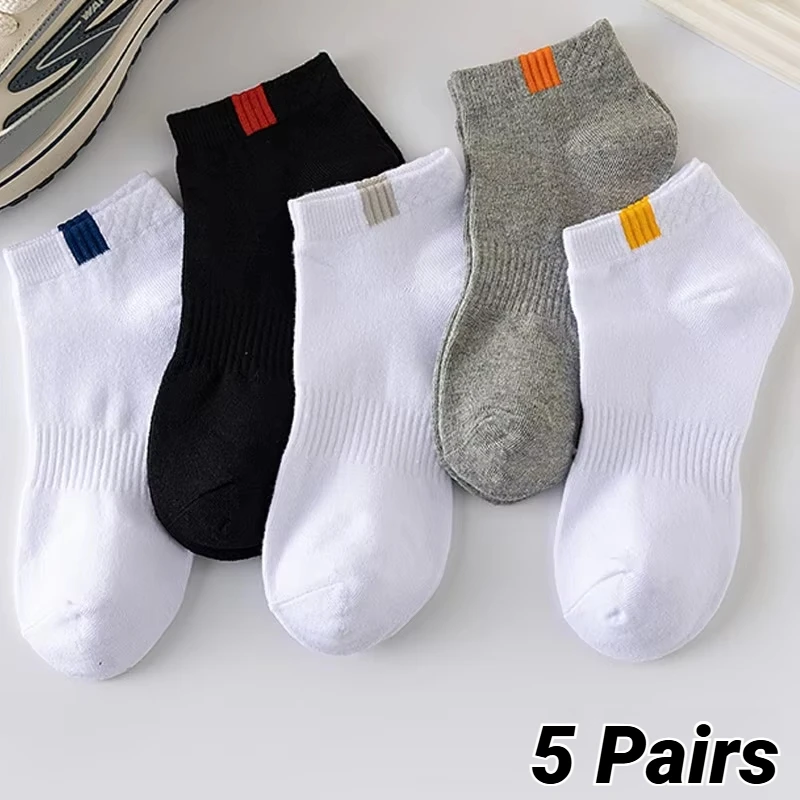 Męskie skarpetki do kostki, modne, z napisami, sportowe, antyzapachowe, pochłaniające pot, oddychające, niewidoczne, do biegania, standardowe, typu boat sock.