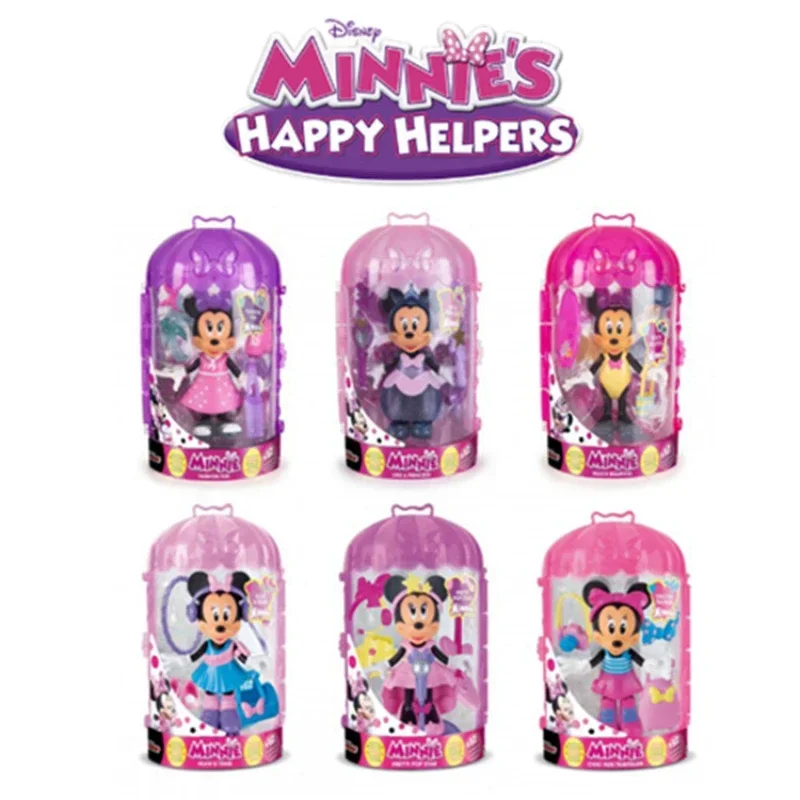 Disney Mickey Mouse Clubhouse Minnie Figure Serie Happy Helpers Fashion Fun Minnie Giocattolo per Vestire e Giocare a Casa, Regalo per Bambine