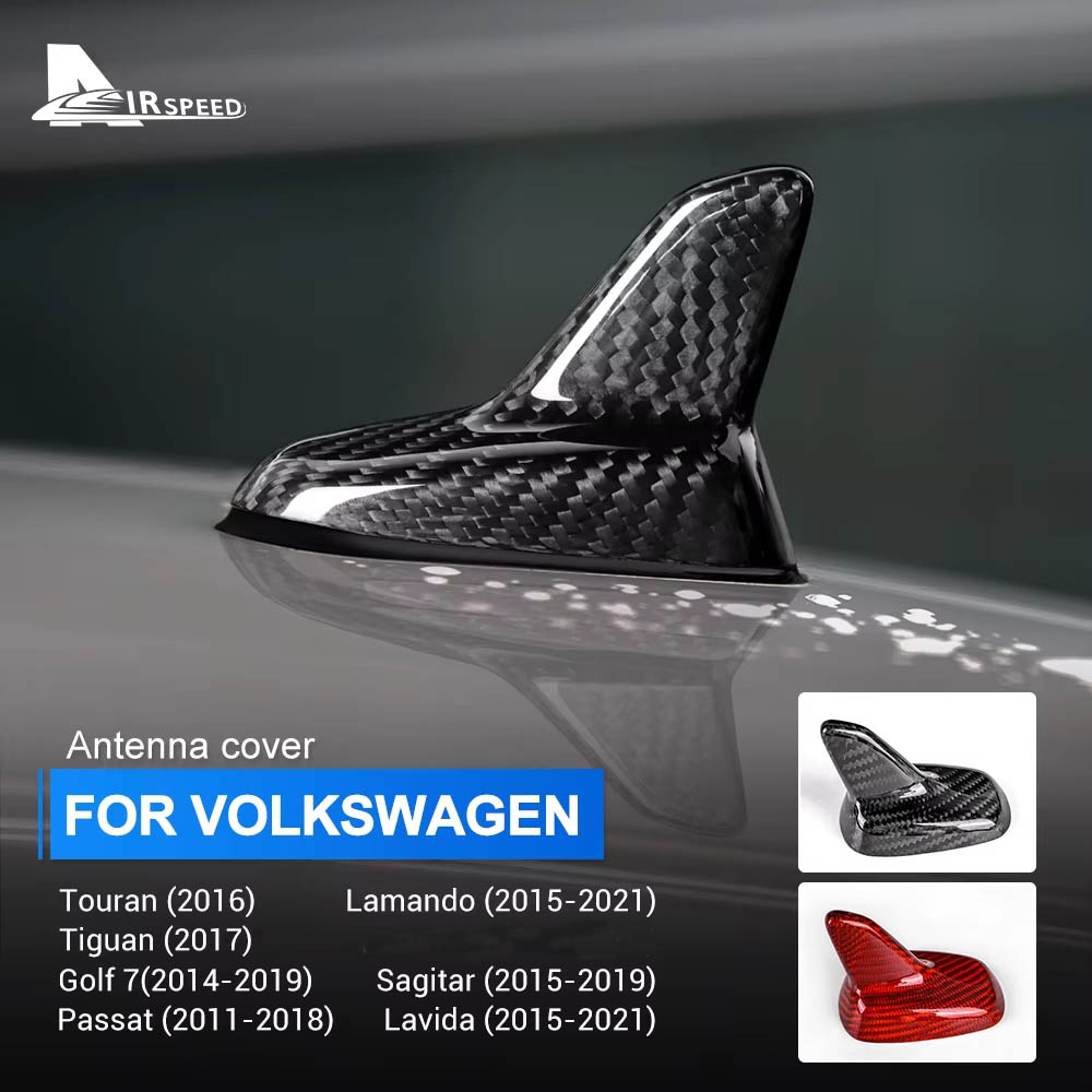 Real Hard Carbon Fiber Antennenabdeckung Haifischflosse für Volkswagen Golf7 Passat Sagitar Touran Tiguan Lavida Aufkleber
