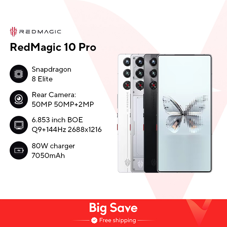 Global Version RedMagic 10 Pro 5G Gamingโทรศัพท์ 6.85 "Snapdragon 8 Elite 7050MAh 100W 50MPสมาร์ทโฟนNFC